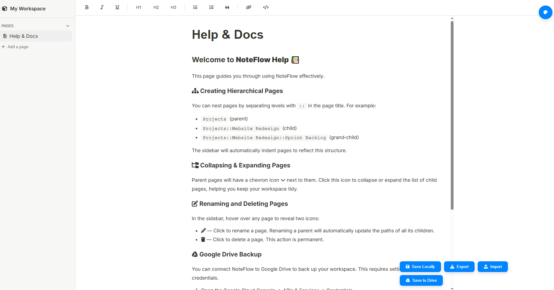 NoteFlow - A Local-First, Private Alternative to Notion